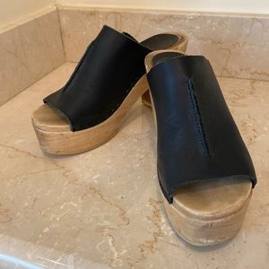 K Jacques clogs black leather size 7